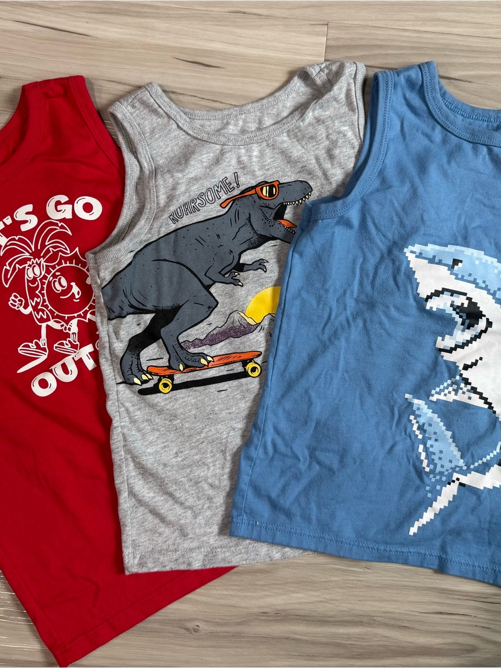 Garanimals Boys' size 5T-Tank Top 3-Pack - Red, Gray & Blue
